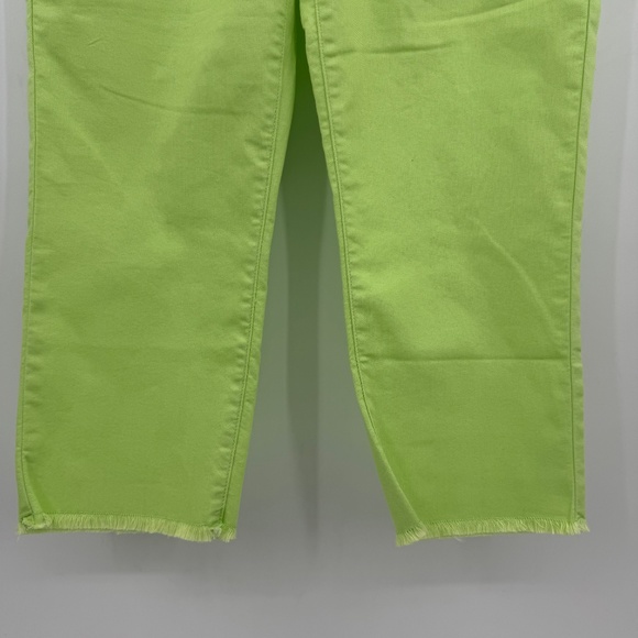 Chicos Jeans Women Small NEW Green Neon Slim Leg Capri Perfect Stretch Grlfrnd - Picture 3 of 13